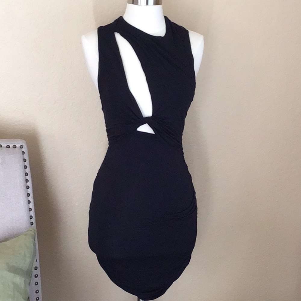 Elegant Black Cut-Out Dress